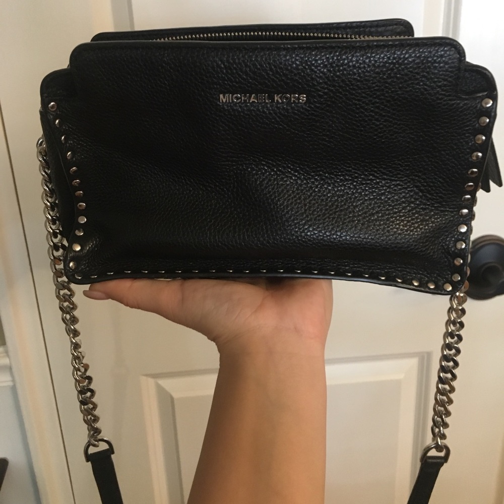 Michael Kors Black Studded Cross Body